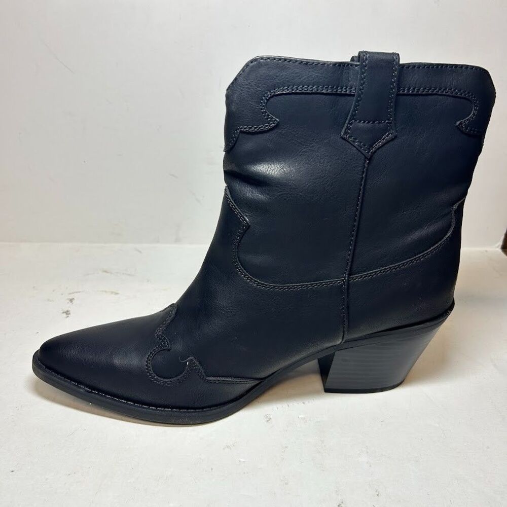 Sun Stone Womens 9.5 M Black Brenna Faux Leather Western Cowboy Boots NIB GU7 - Picture 5 of 6